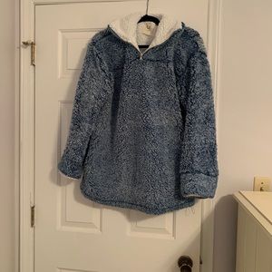 Blue sherpa pullover
